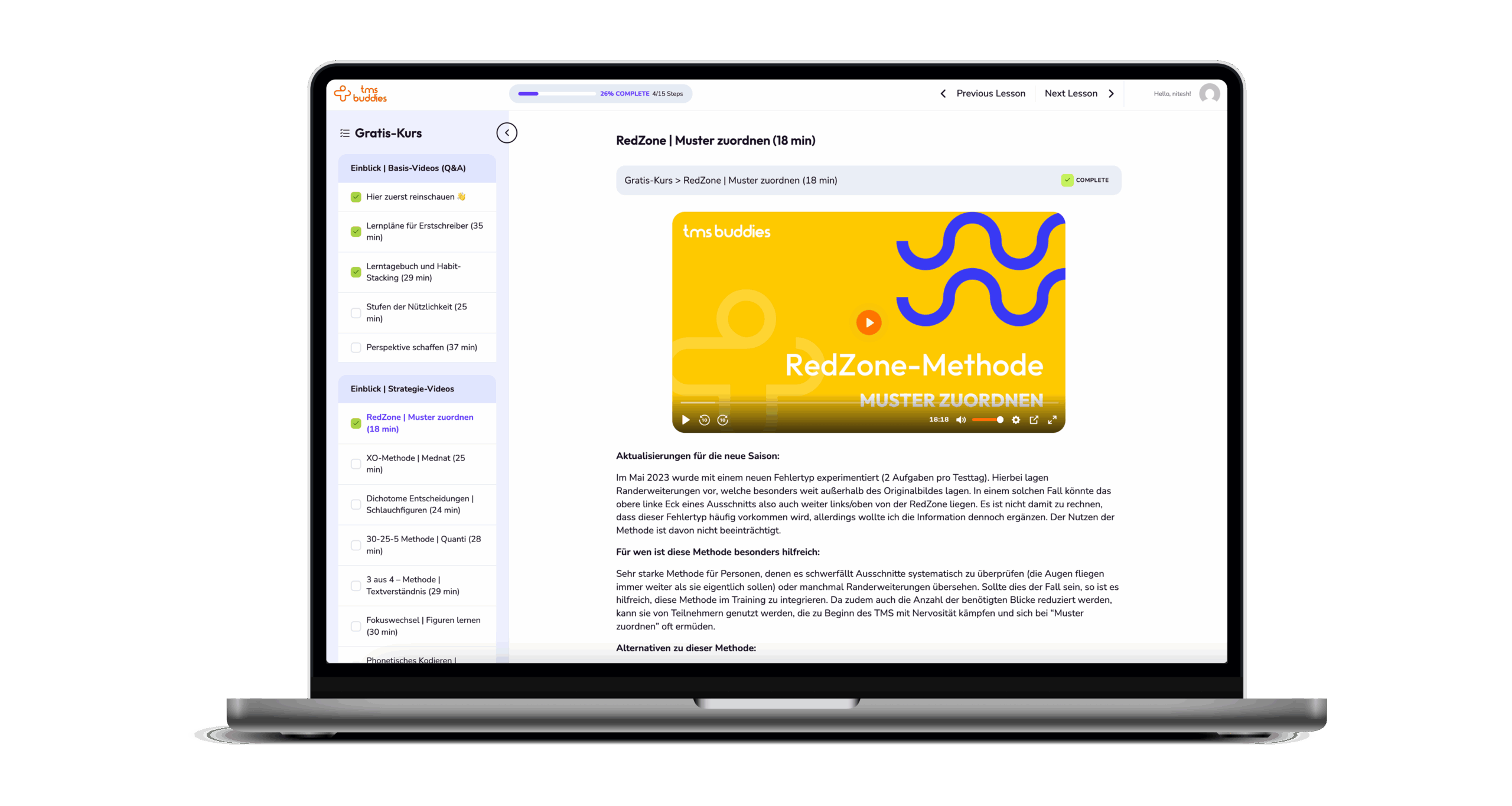 Strategievideos zu jedem Untertest