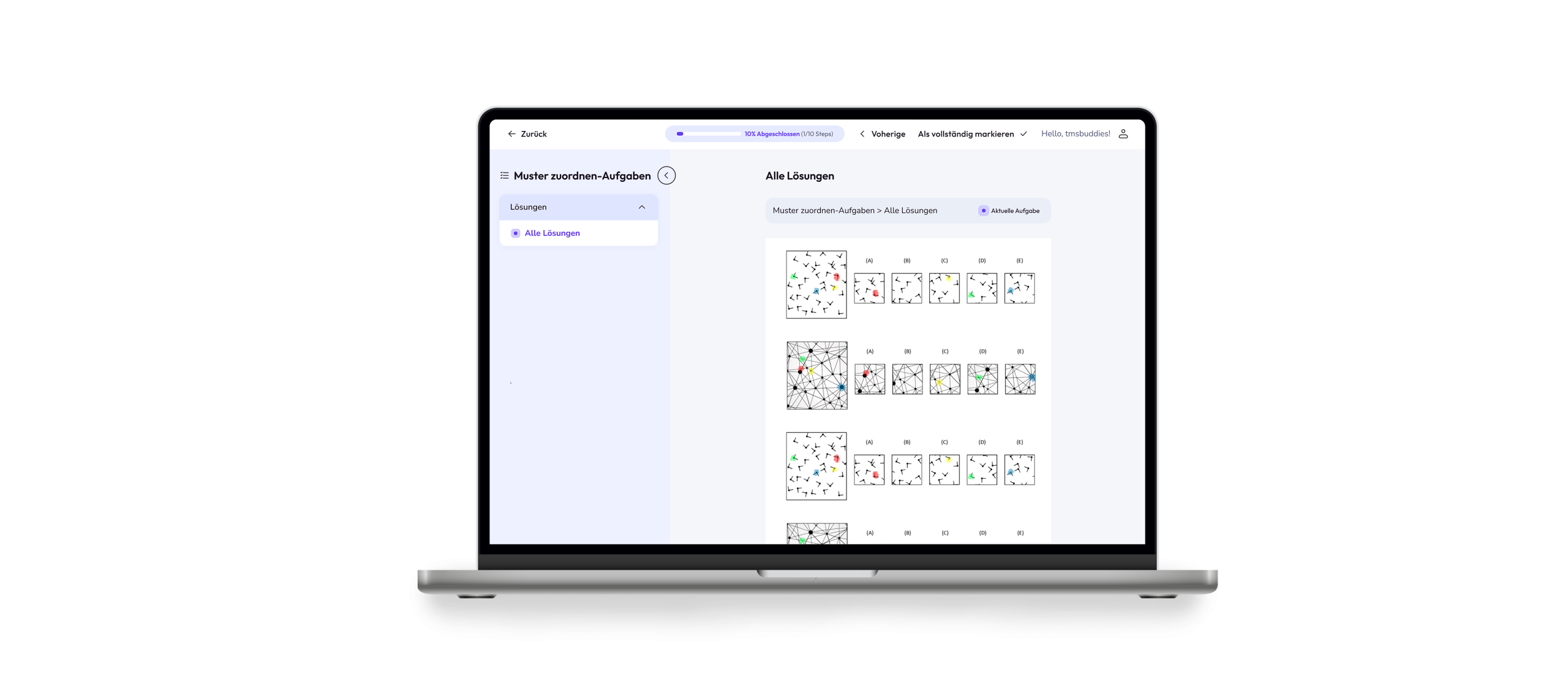 Lösungen zu Muster zuordnen